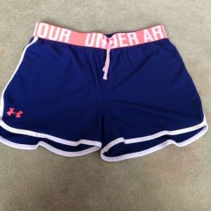 Under Armour sports shorts with drawstrings.